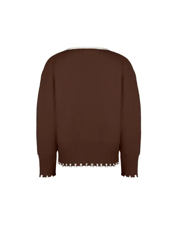 Pearl Trim Cropped Sweater