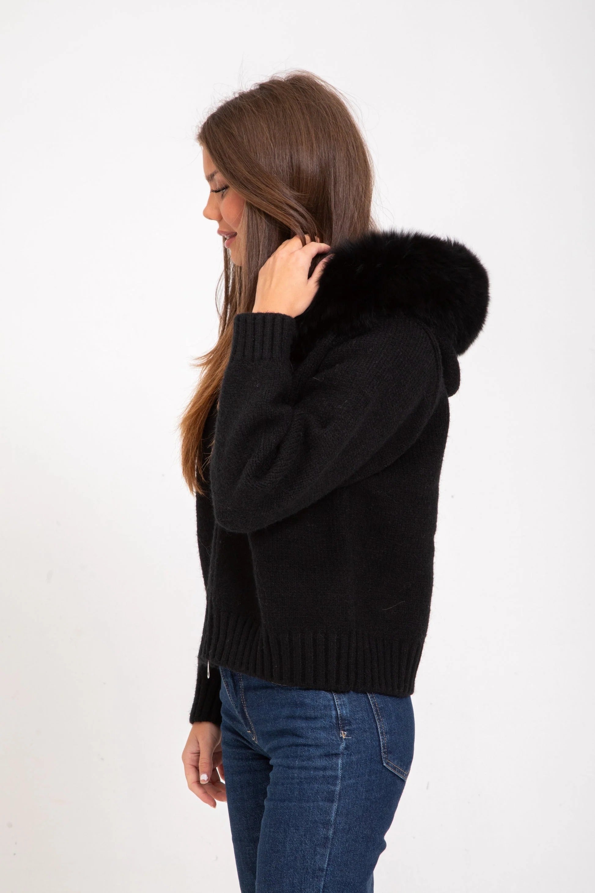Satin Faux Fur Cropped Jacket
