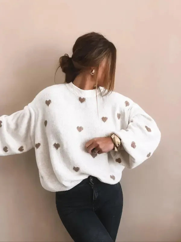Heart Print Sweater
