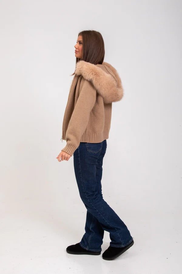 Satin Faux Fur Cropped Jacket