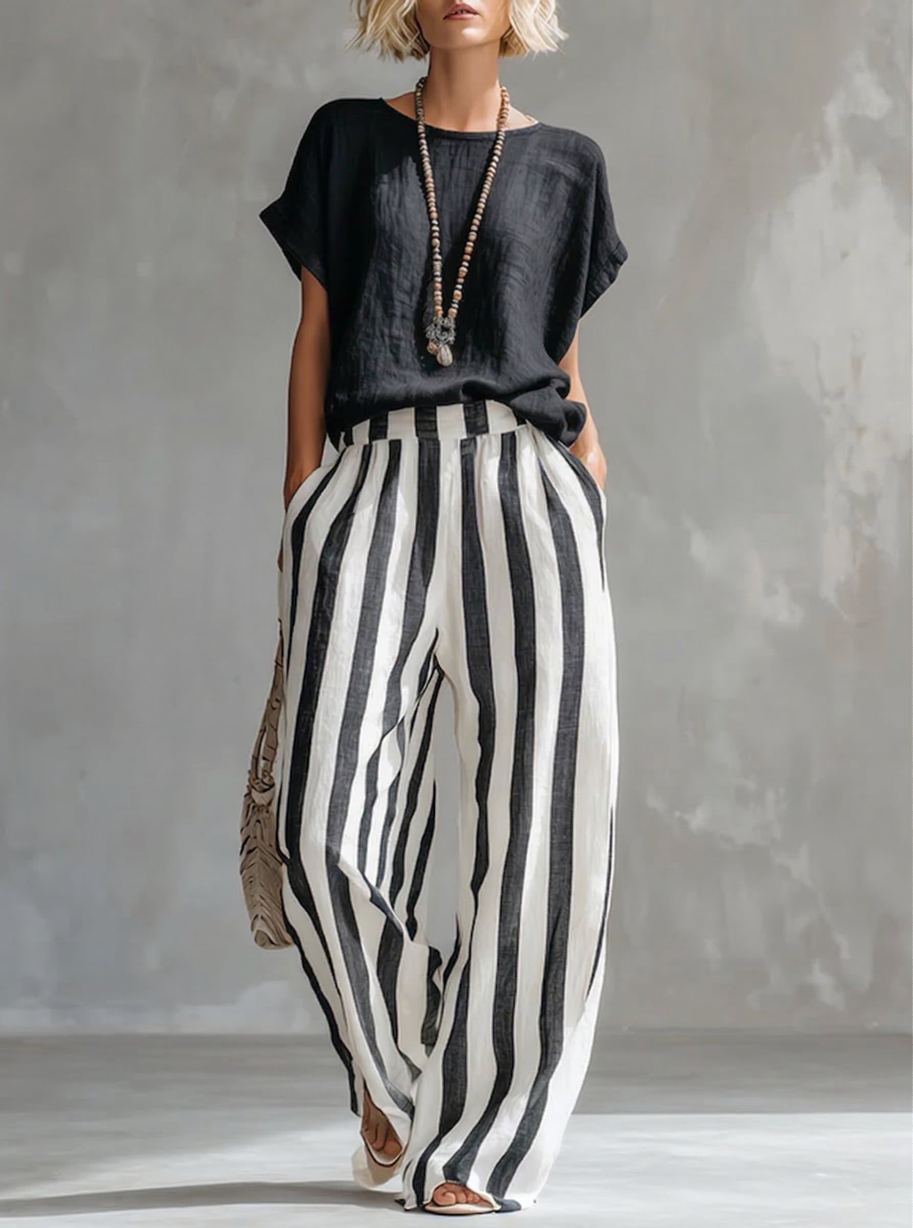 Coretta — Striped Cotton Linen Set