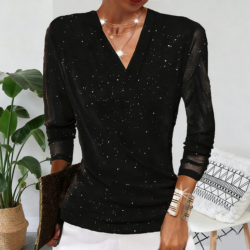 Jolie — Velvet Mesh Sparkle Top