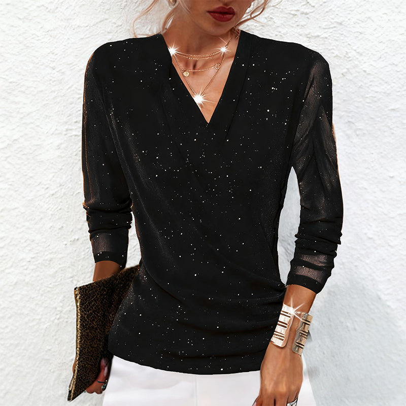 Jolie — Velvet Mesh Sparkle Top