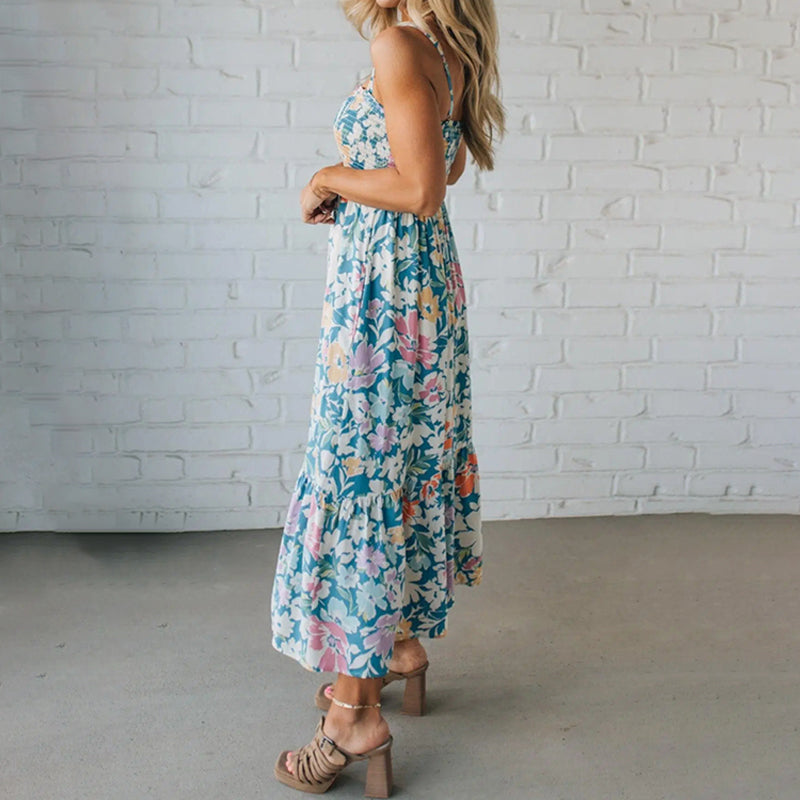 Odette — Smocked Floral Maxi Dress