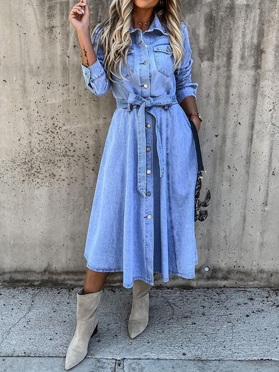 Long Sleeve Denim Dress