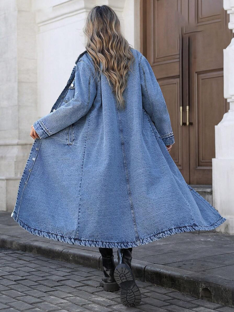 Stylish Long Denim Jacket