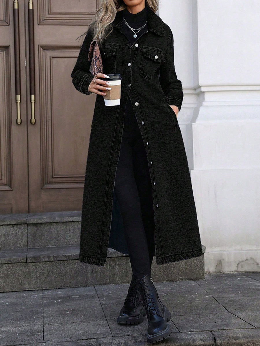 Stylish Long Denim Jacket
