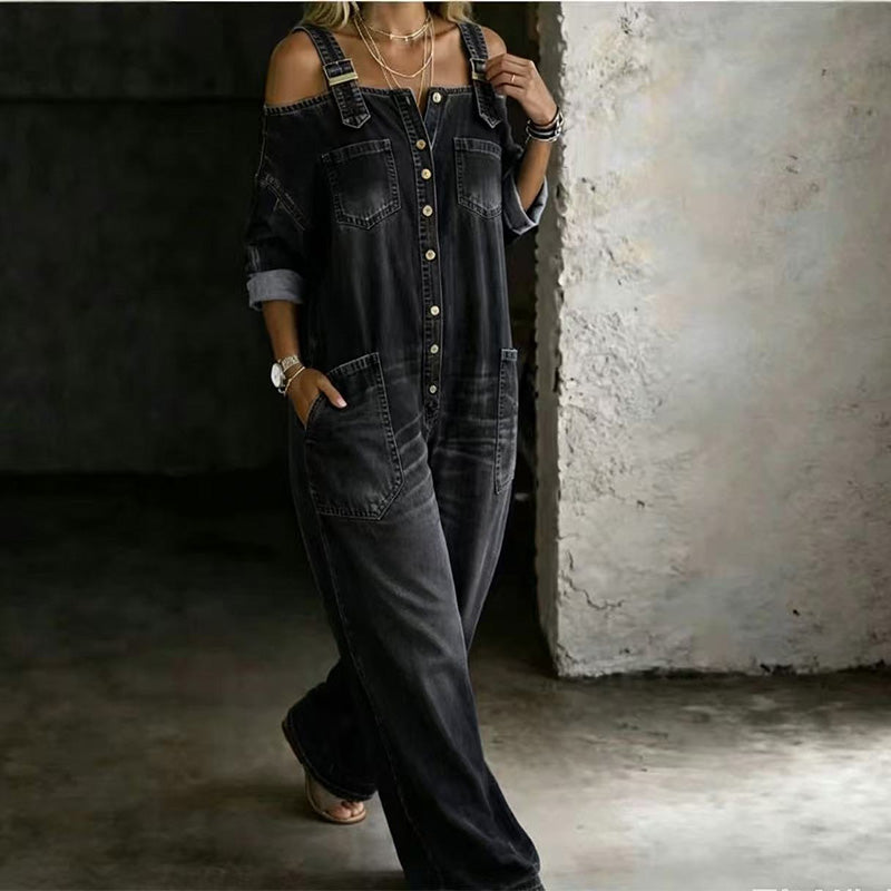 Vianne overall jumpsuit, pocket and strap detail