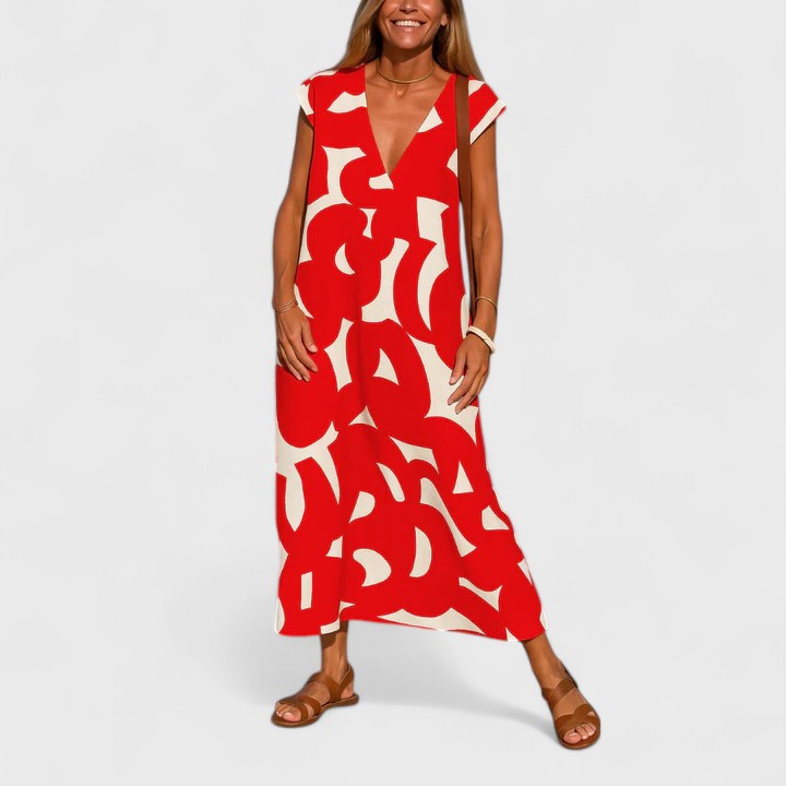 Valery — Flowing V-Neck Dress