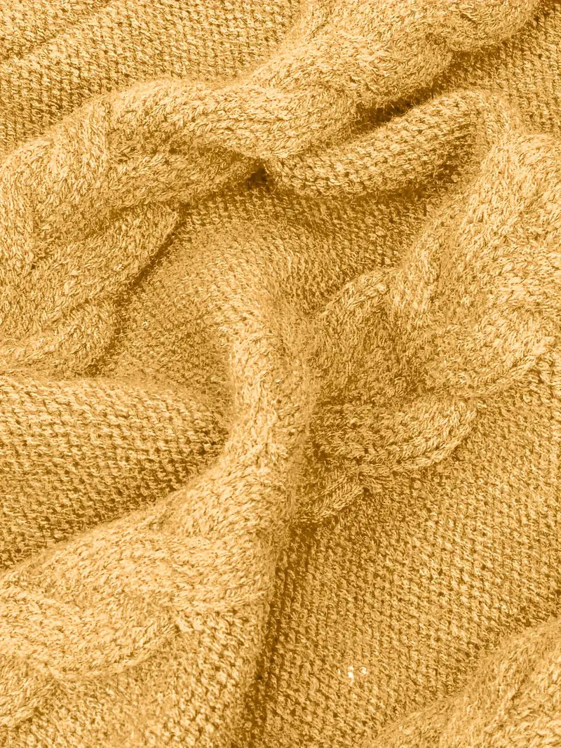 Chunky Cable Knit Turtleneck Dress