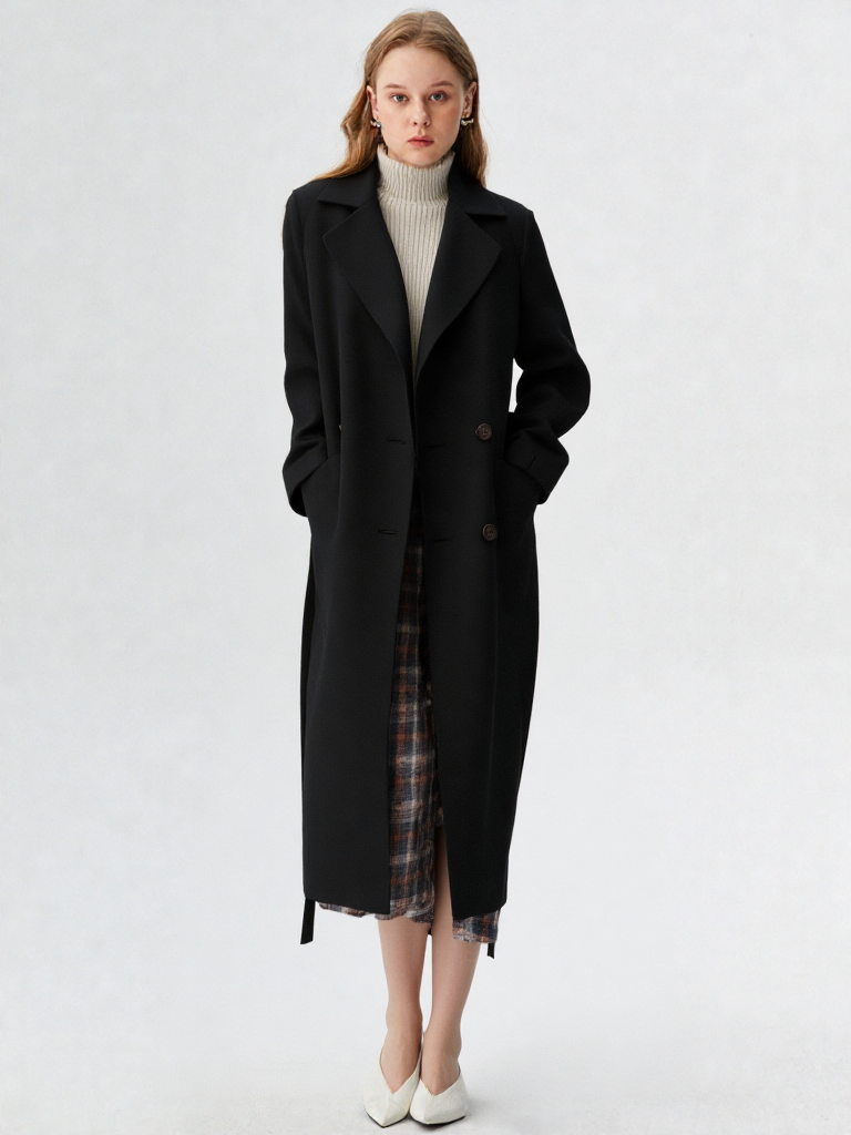 Warm Wool-Blend Longline Coat