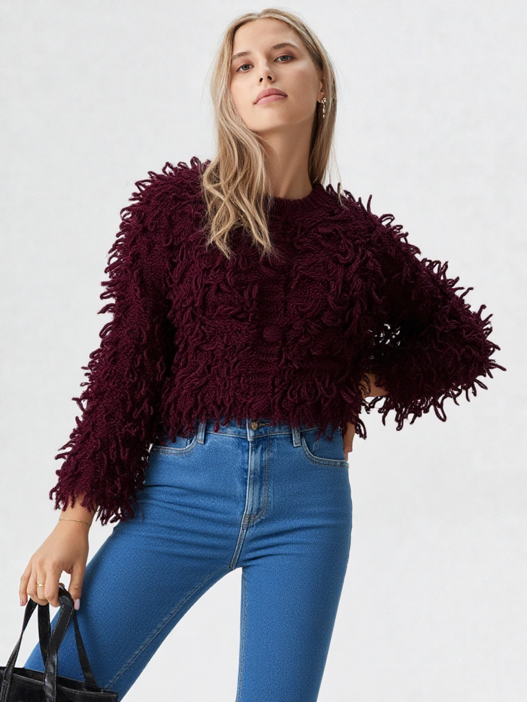 Fringed Hem Knit Cardigan