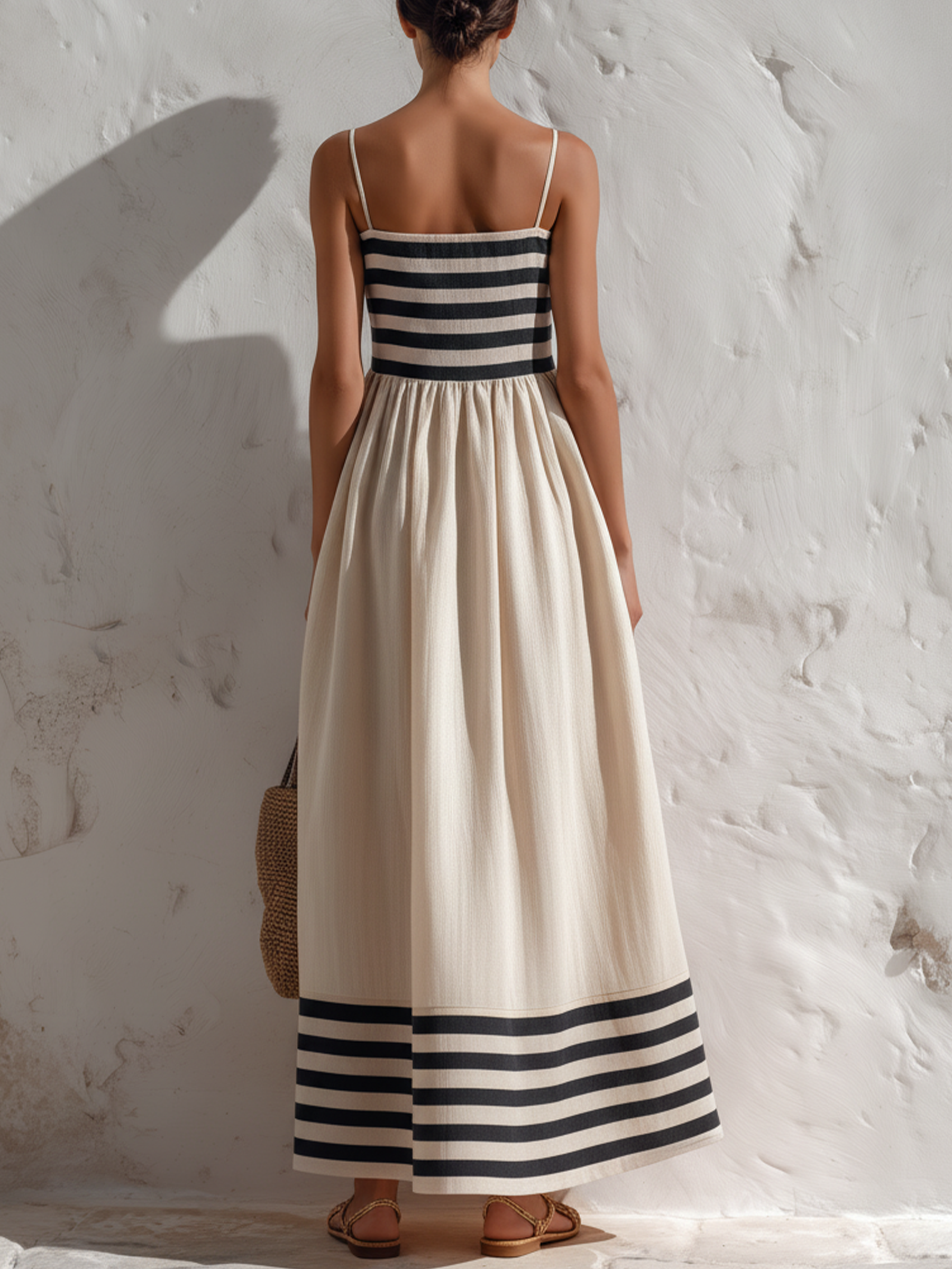 Striped Spaghetti Strap Maxi Dress
