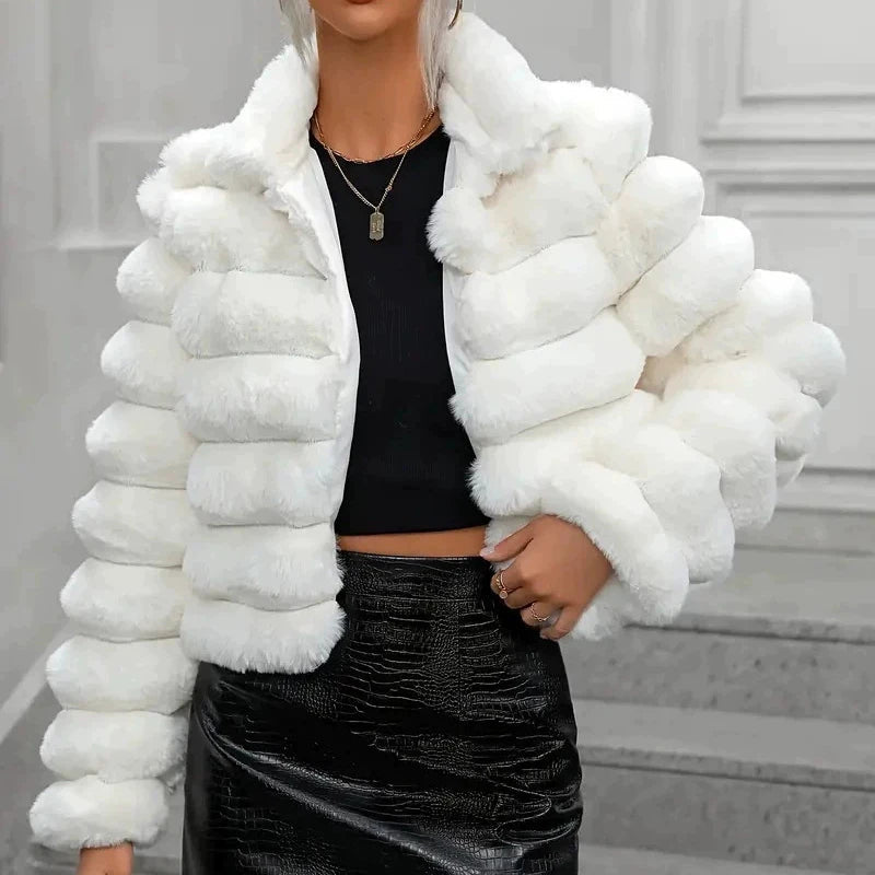 Plush Faux Fur Longline Coat