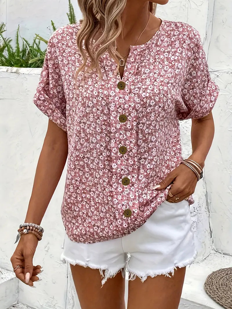Floral Button Sun Top