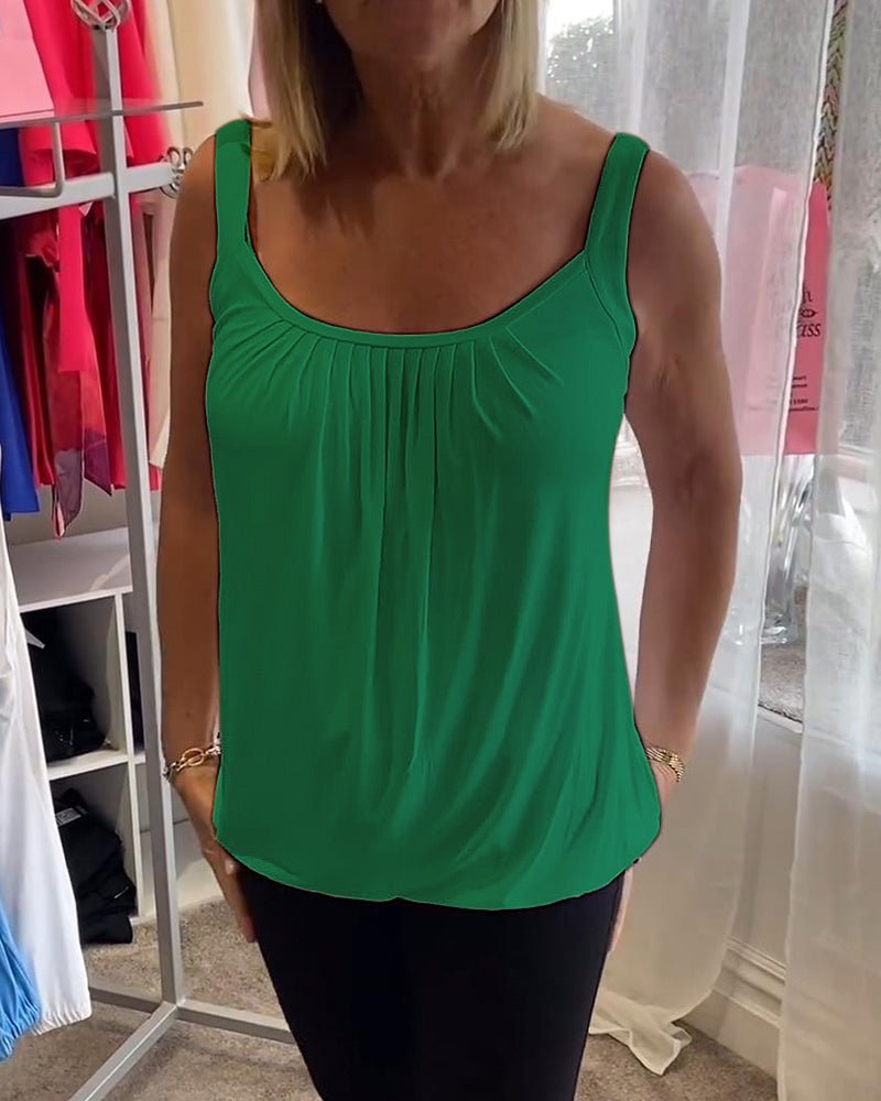 Vangie — Sleeveless Pleated Top