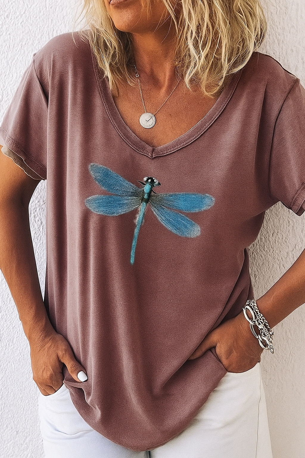 Estelle — Cotton V-Neck Tee