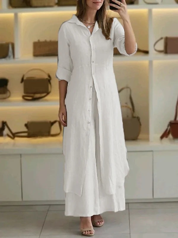 Cotton Linen Casual Two-Piece Set
