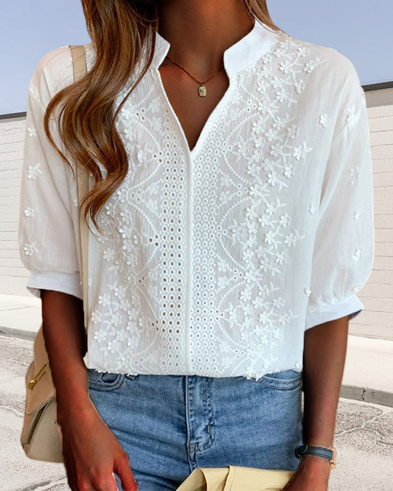 Puff Sleeve Lace Blouse