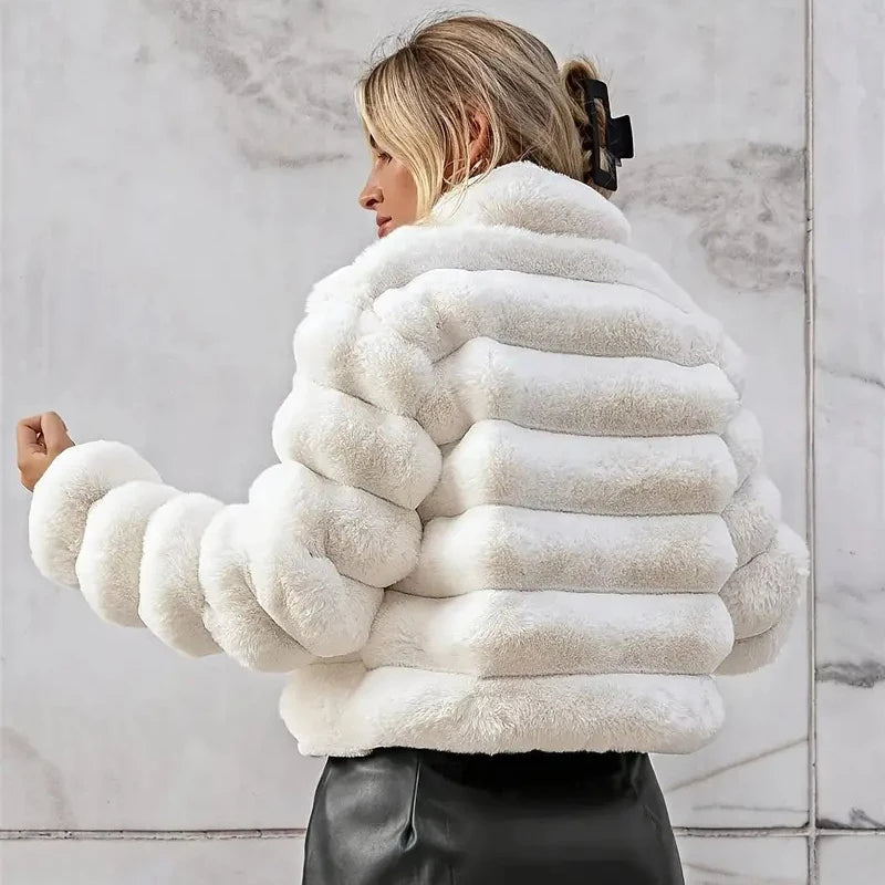 Plush Faux Fur Longline Coat