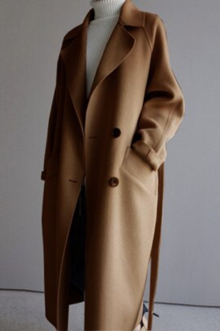Warm Wool-Blend Longline Coat