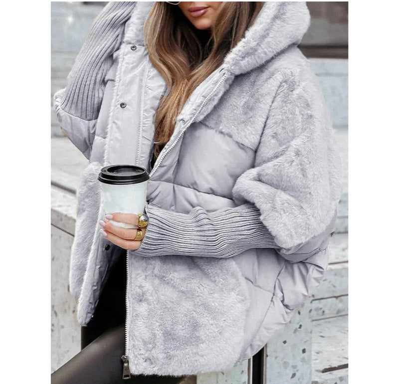 Faux Fur Hood Oversized Puffer Jacket
