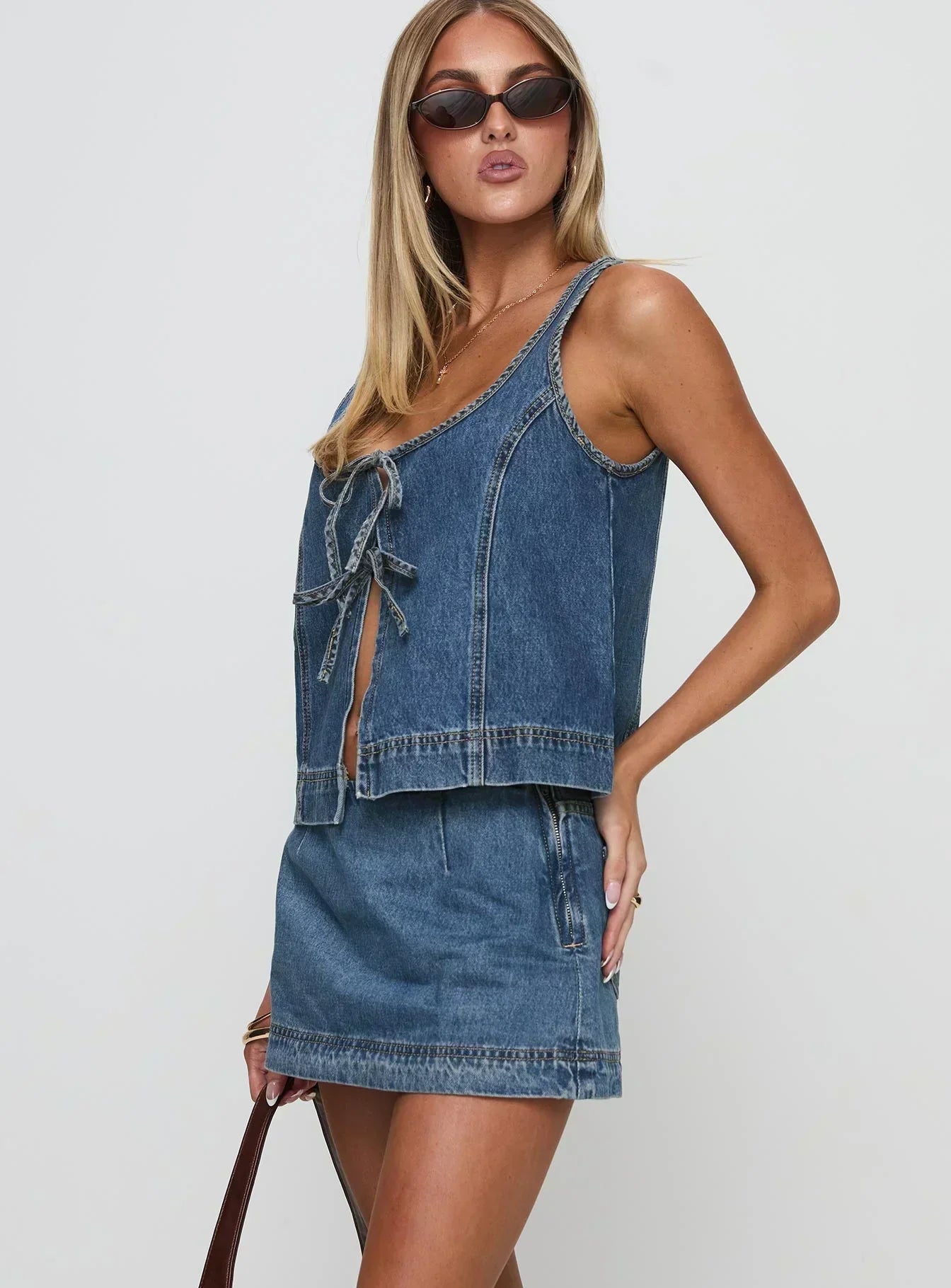 COURTNEY - RYDER DENIM TOP AND SKIRT