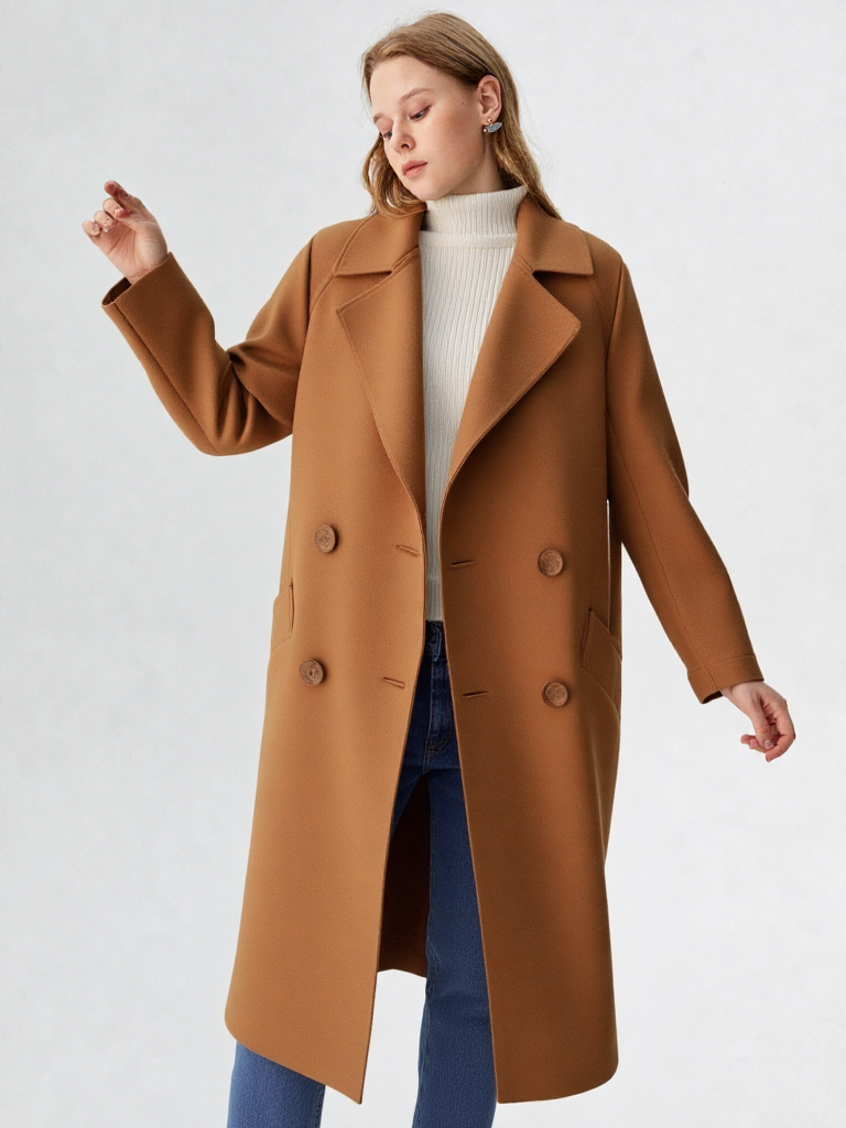 Warm Wool-Blend Longline Coat