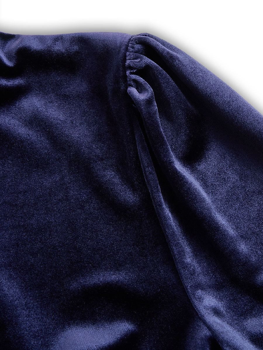 Velvet Long Sleeve Midi Dress