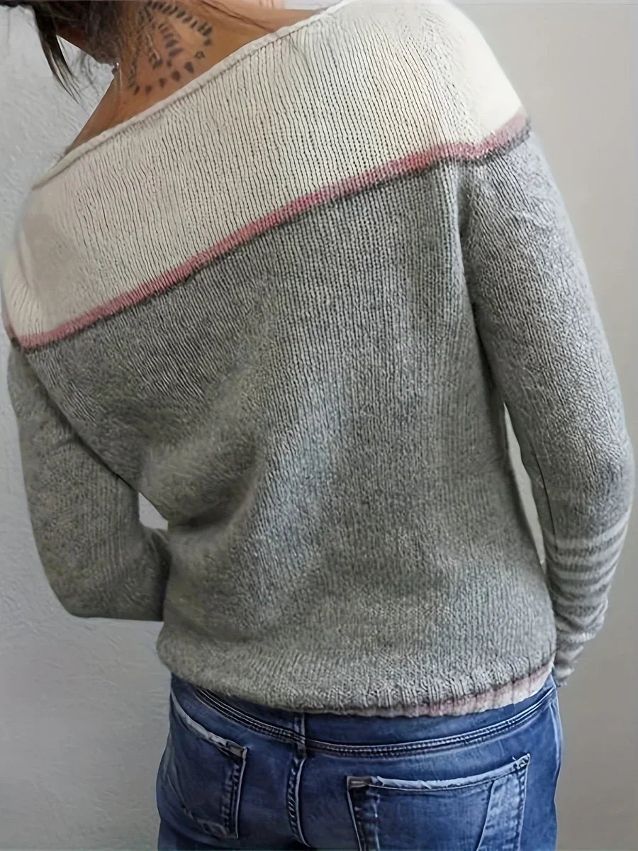 Long Sleeve Striped Knit Sweater
