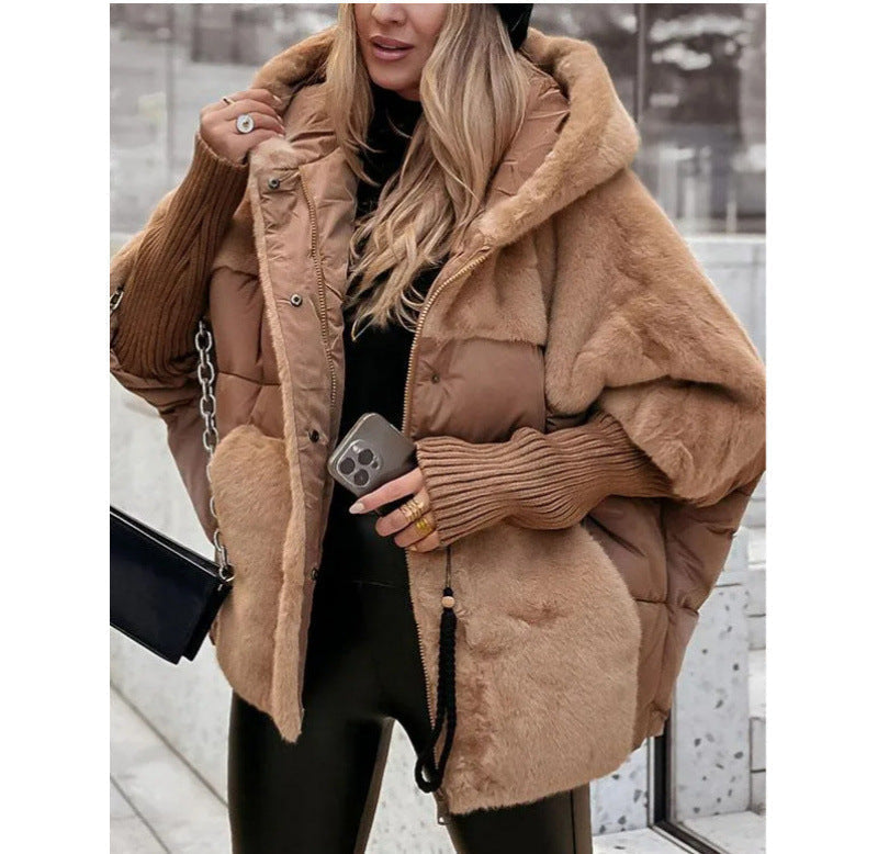 Faux Fur Hood Oversized Puffer Jacket