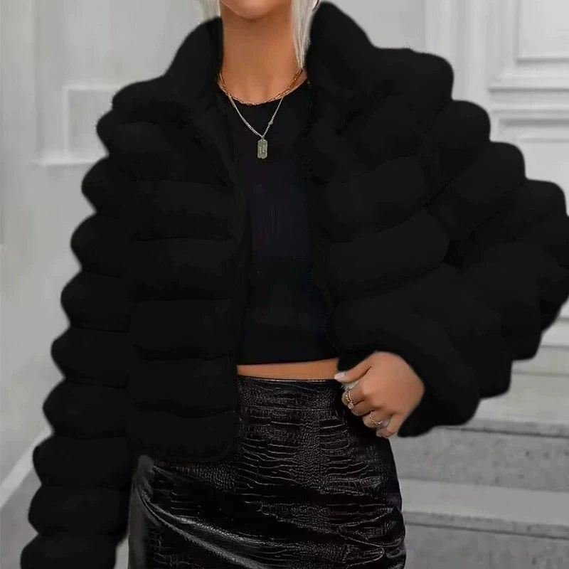 Plush Faux Fur Longline Coat