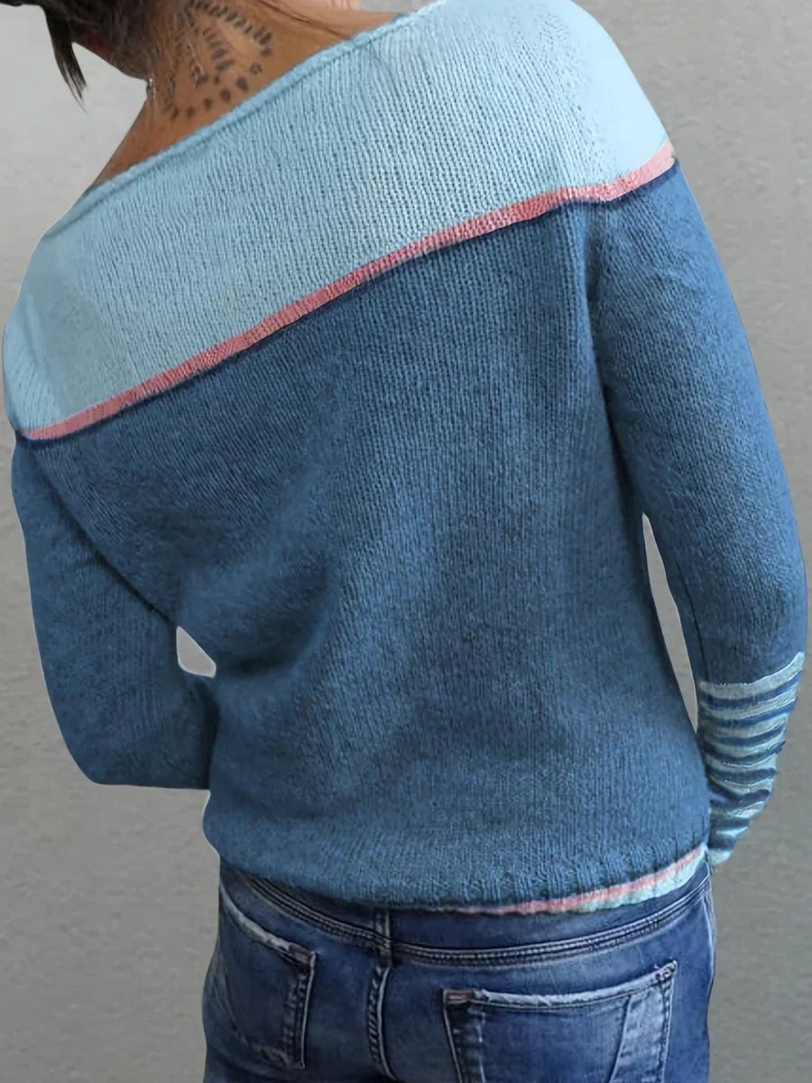 Long Sleeve Striped Knit Sweater