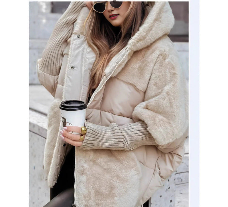 Faux Fur Hood Oversized Puffer Jacket
