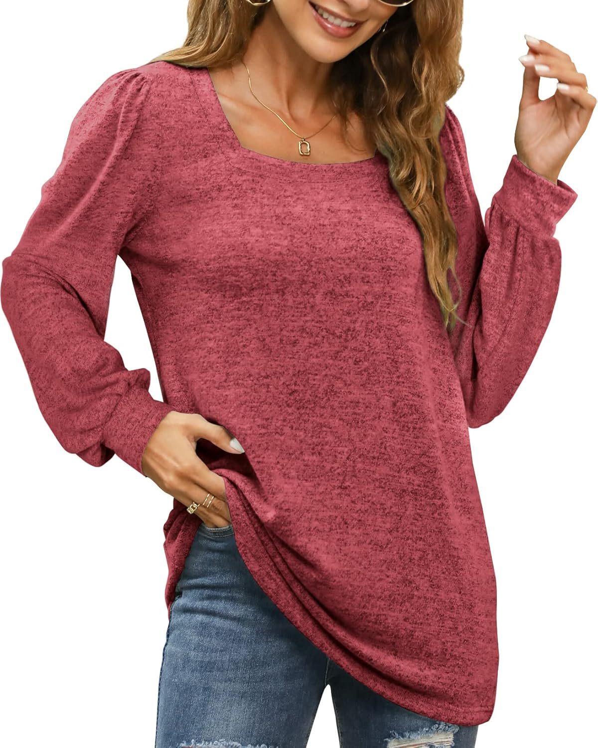 Lynne — Puff Sleeve Square Neck Top