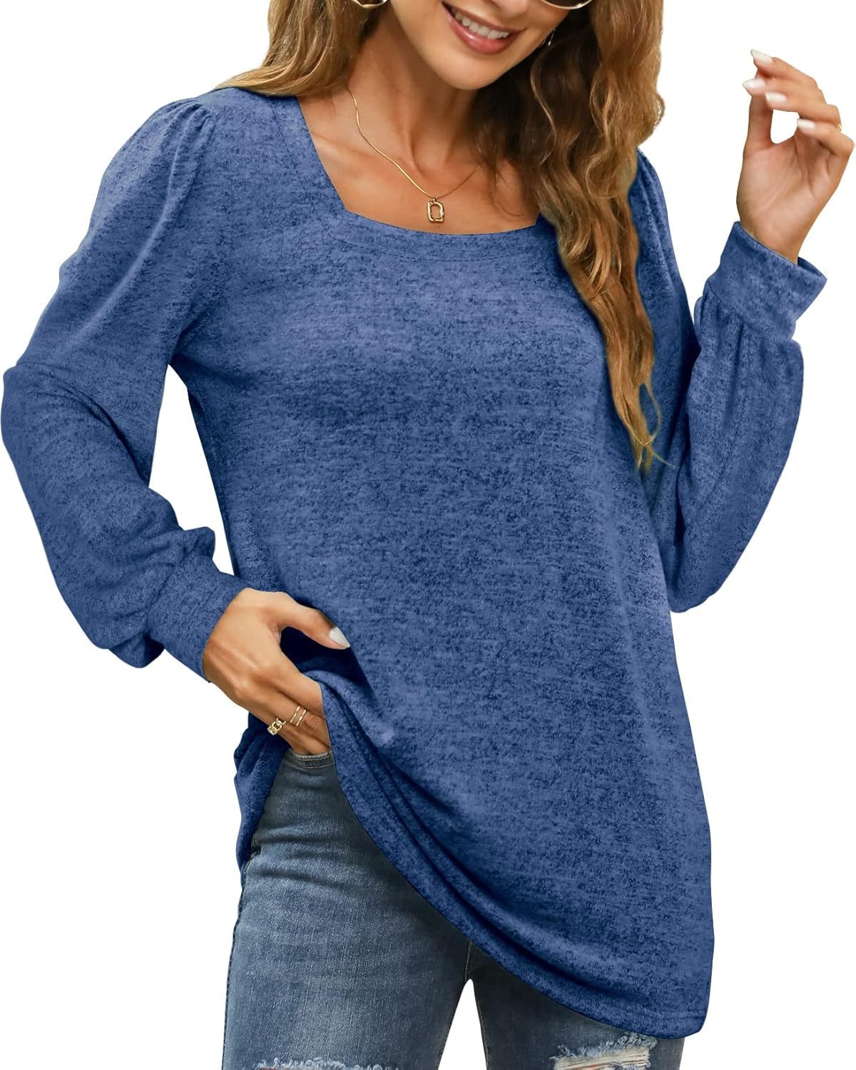 Lynne — Puff Sleeve Square Neck Top