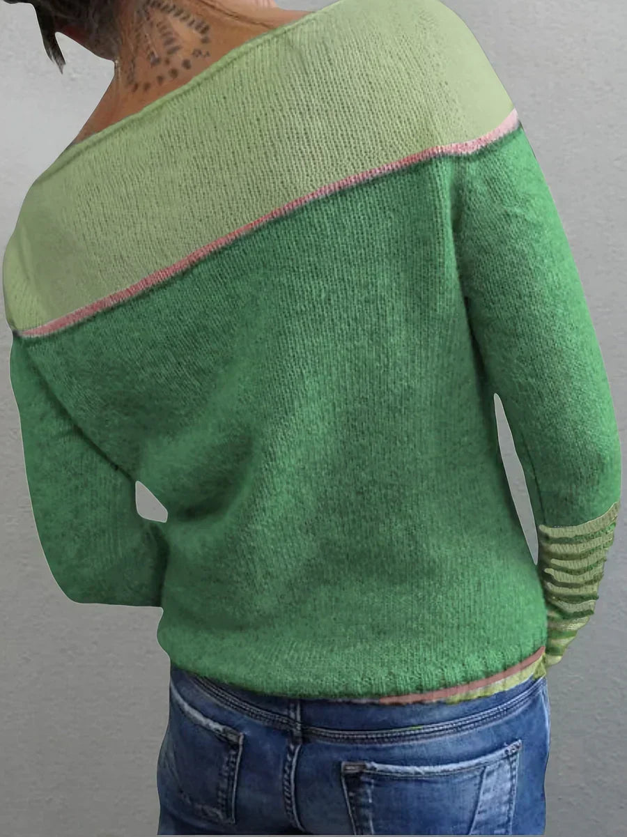 Long Sleeve Striped Knit Sweater