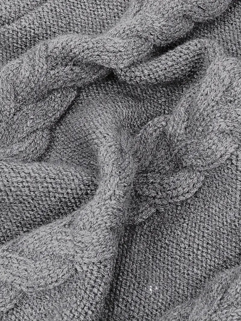 Chunky Cable Knit Turtleneck Dress