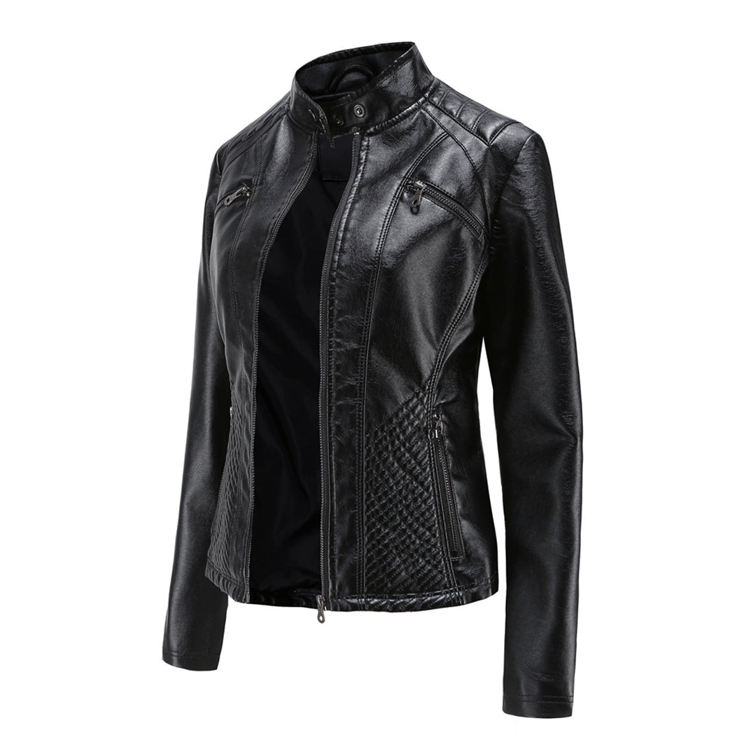 Classic Zip-Up Biker Jacket