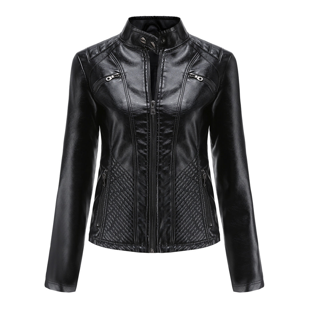 Classic Zip-Up Biker Jacket