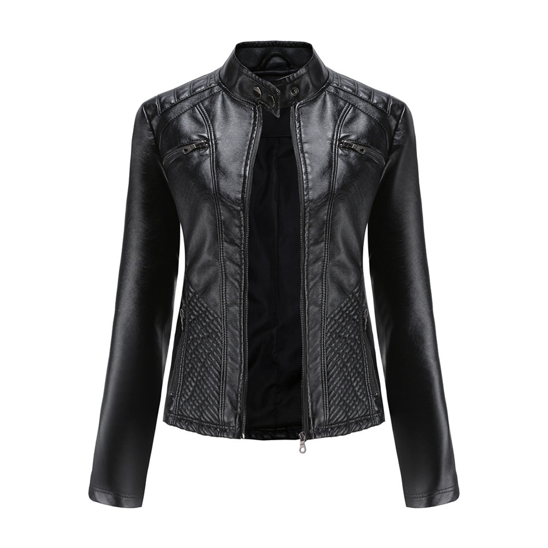 Classic Zip-Up Biker Jacket