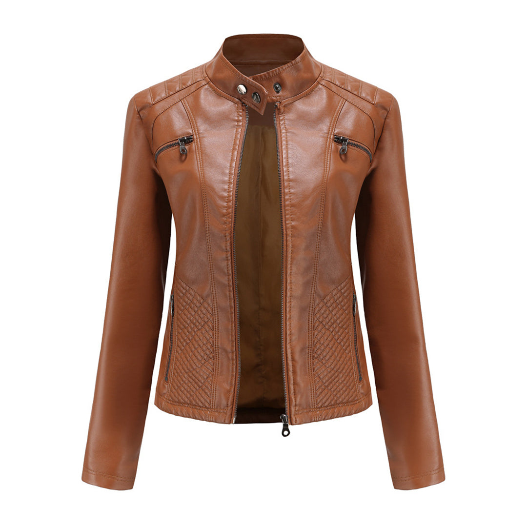 Classic Zip-Up Biker Jacket