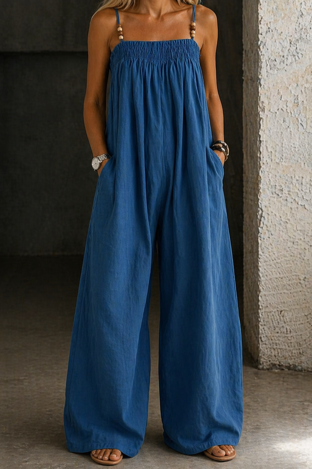 Denim Wide-Leg Jumpsuit