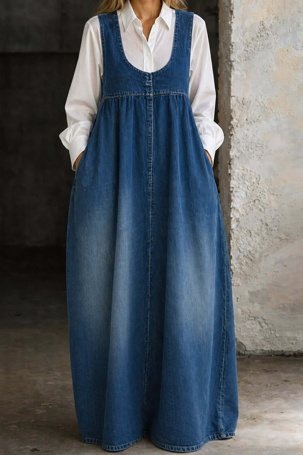 Loose Denim Vest Dress