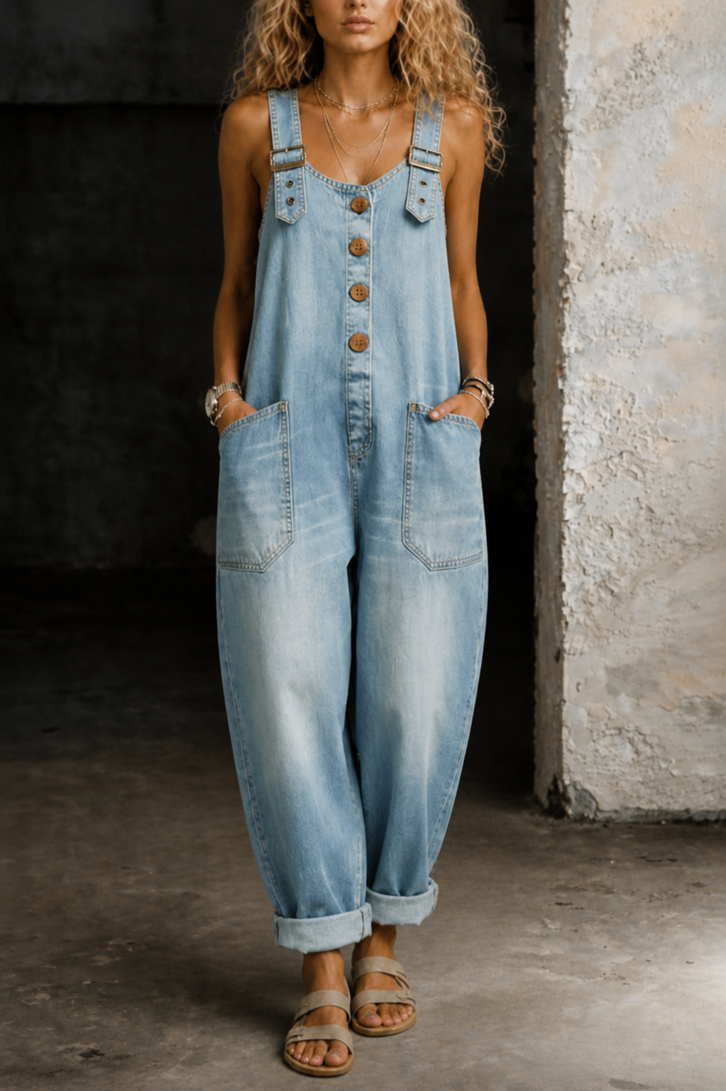 Moxelle | Denim Overall Jumpsuit