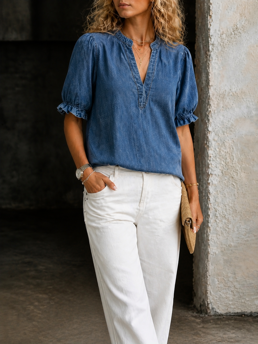 Vintage V-Neck Denim Essential