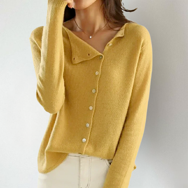 Asymmetric Button Cardigan
