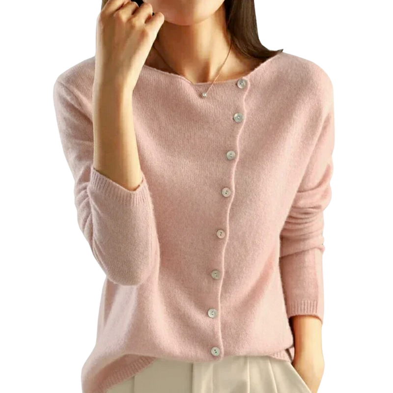 Asymmetric Button Cardigan