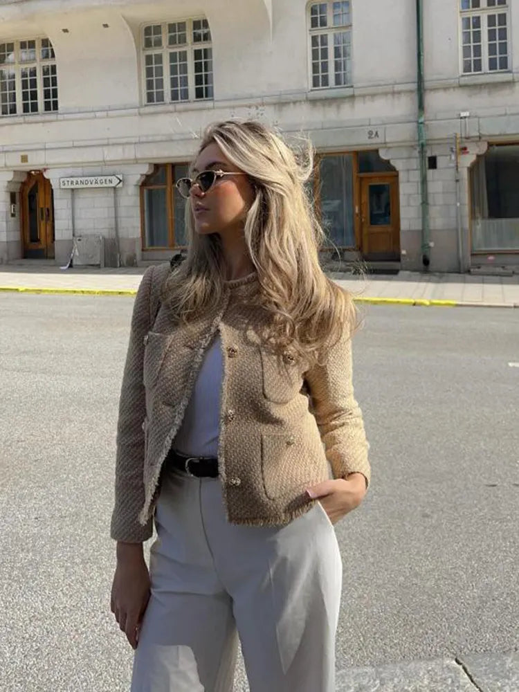 Short Tweed Blazer Jacket