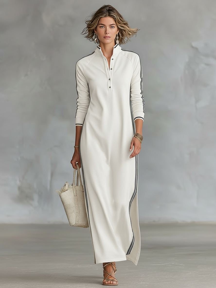 Elara | Minimalist Sweatshirt Maxi Dress